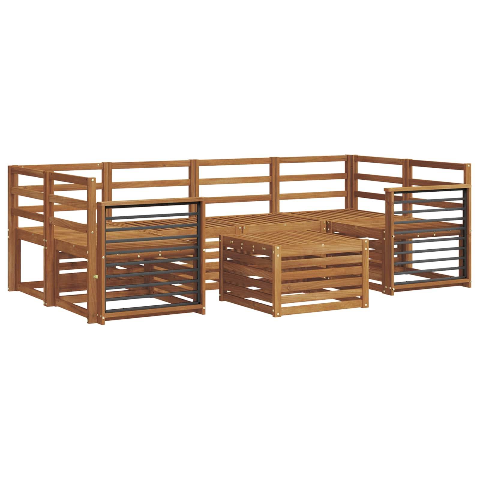 vidaXL Sofagarnituren 7 pcs Natur Massivholz Akazie