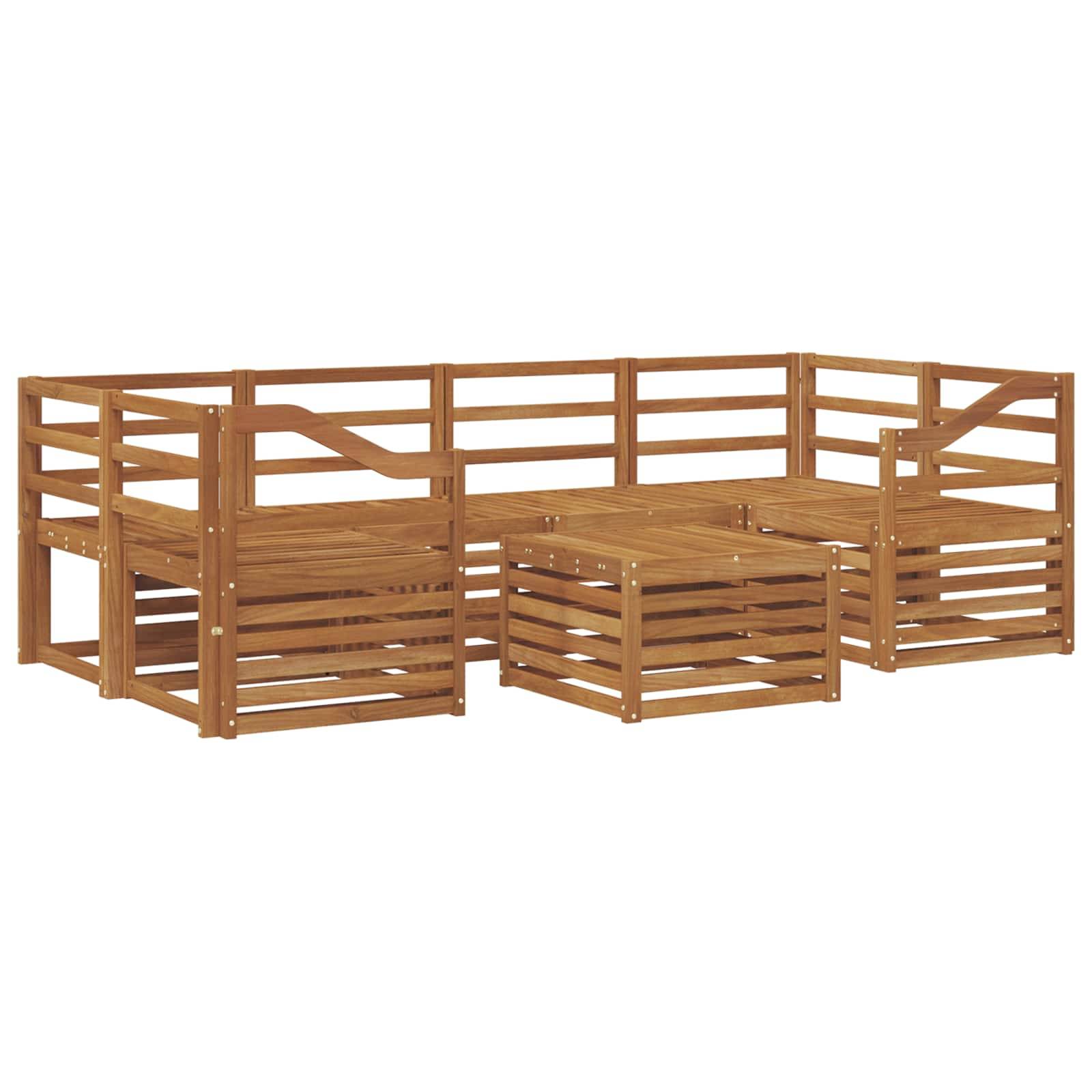 vidaXL Outdoor-Sofagarnitur 7 pcs Natur Massivholz Akazie