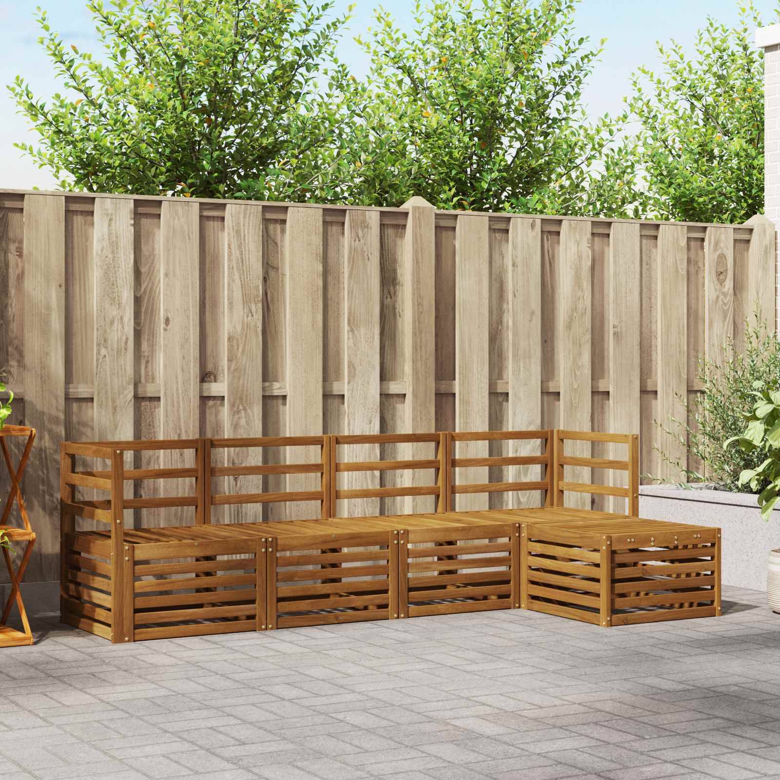 vidaXL Sofagarnituren 5 pcs Natur Massivholz Akazie