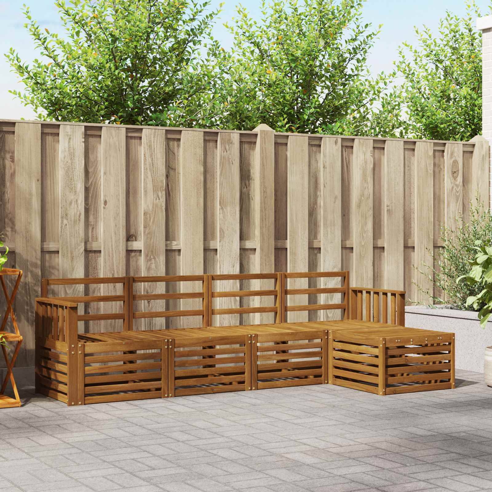 vidaXL Sofagarnituren 5 pcs Natur Massivholz Akazie