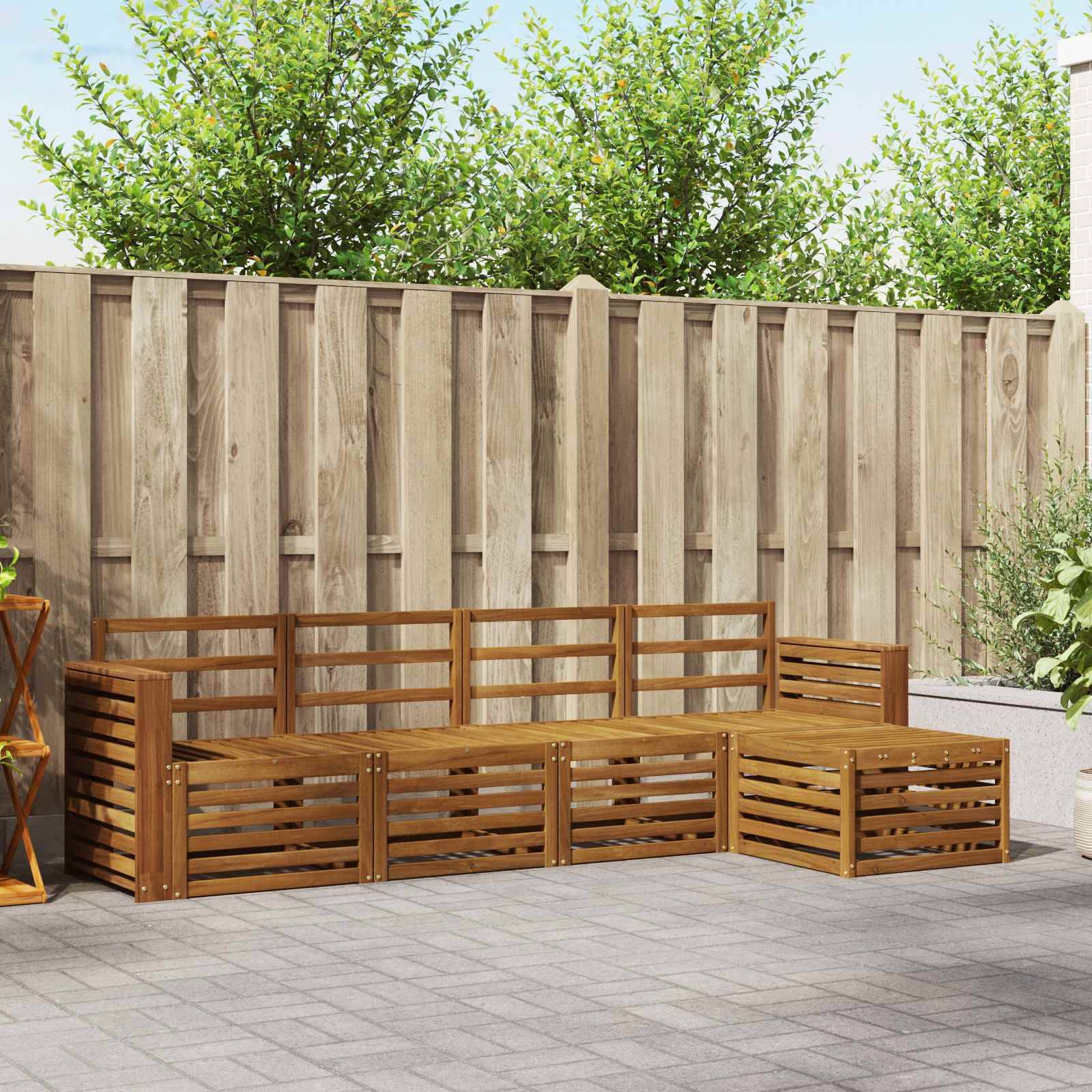vidaXL Sofagarnituren 5 pcs Natur Massivholz Akazie