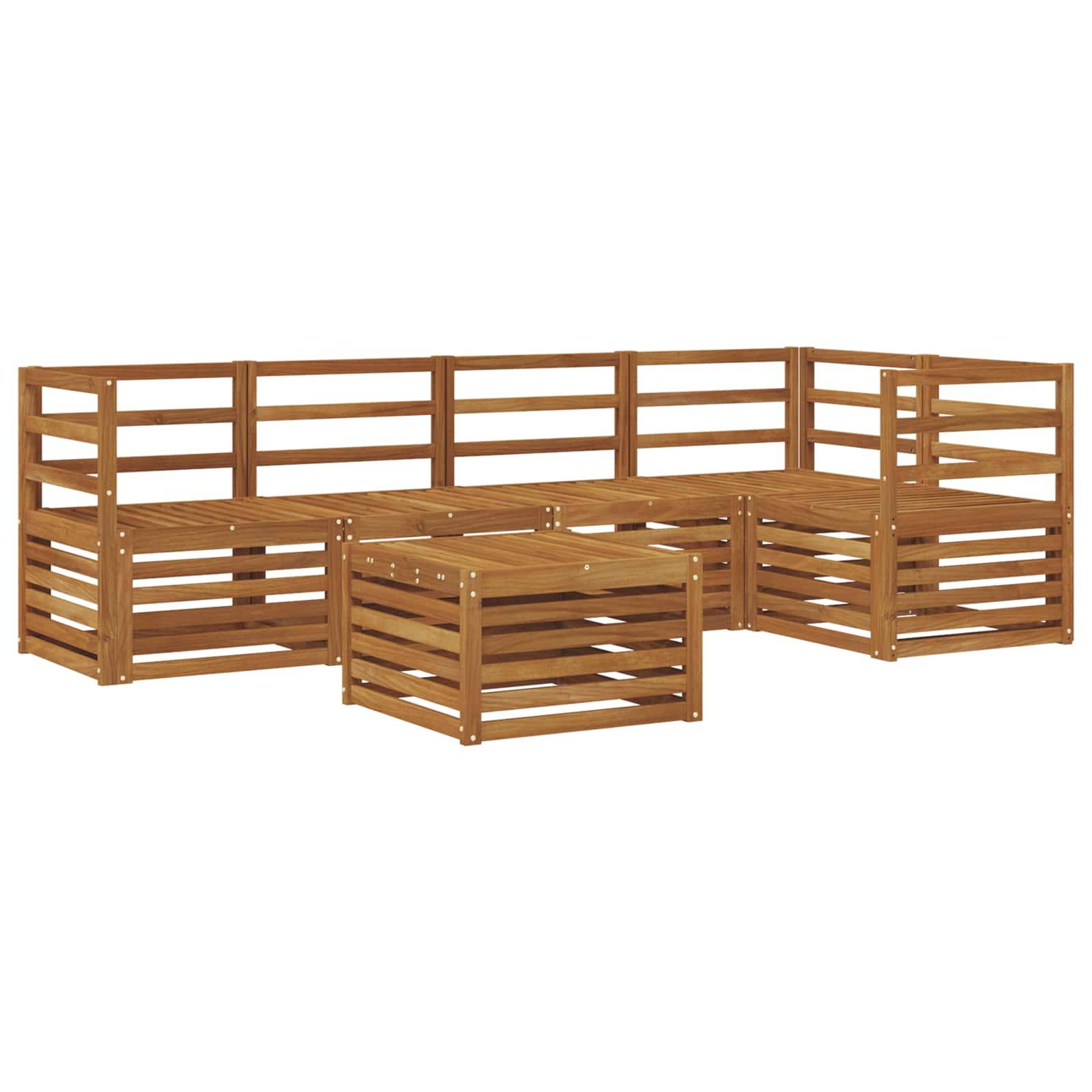 vidaXL Sofagarnituren 6 pcs Natur Massivholz Akazie