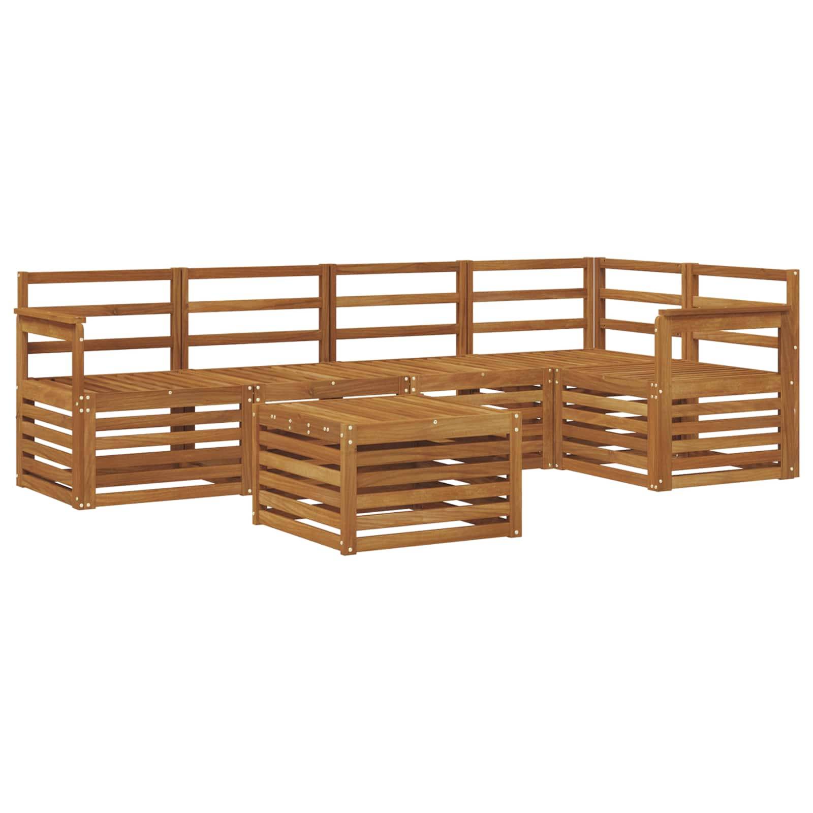 vidaXL Sofagarnituren 6 pcs Natur Massivholz Akazie