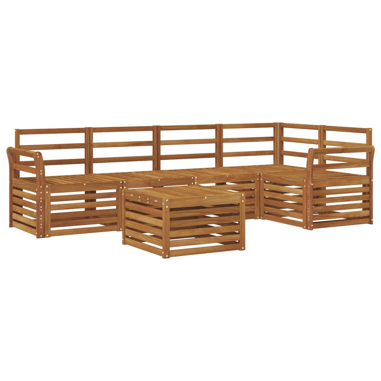 vidaXL Sofagarnituren 6 pcs Natur Massivholz Akazie