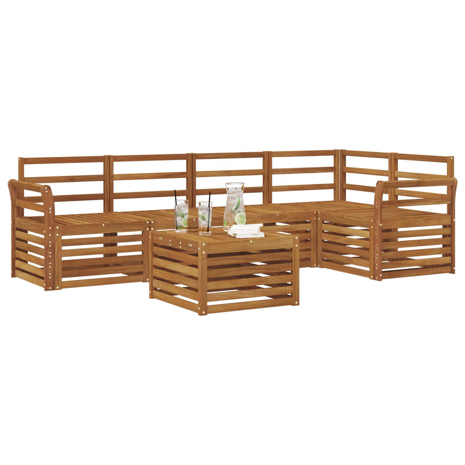 vidaXL Sofagarnituren 6 pcs Natur Massivholz Akazie