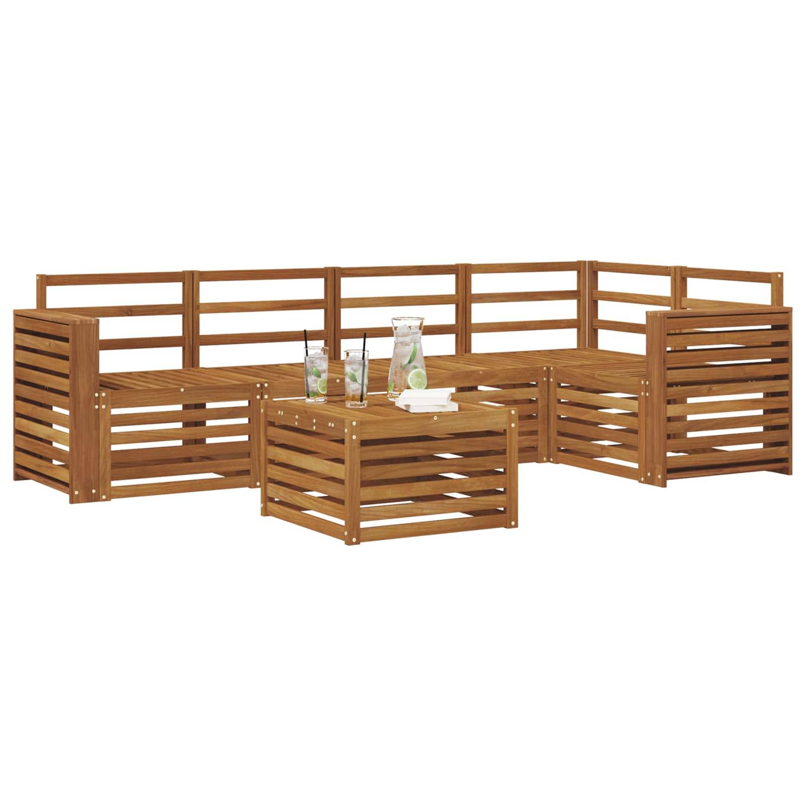 vidaXL Sofagarnituren 6 pcs Natur Massivholz Akazie