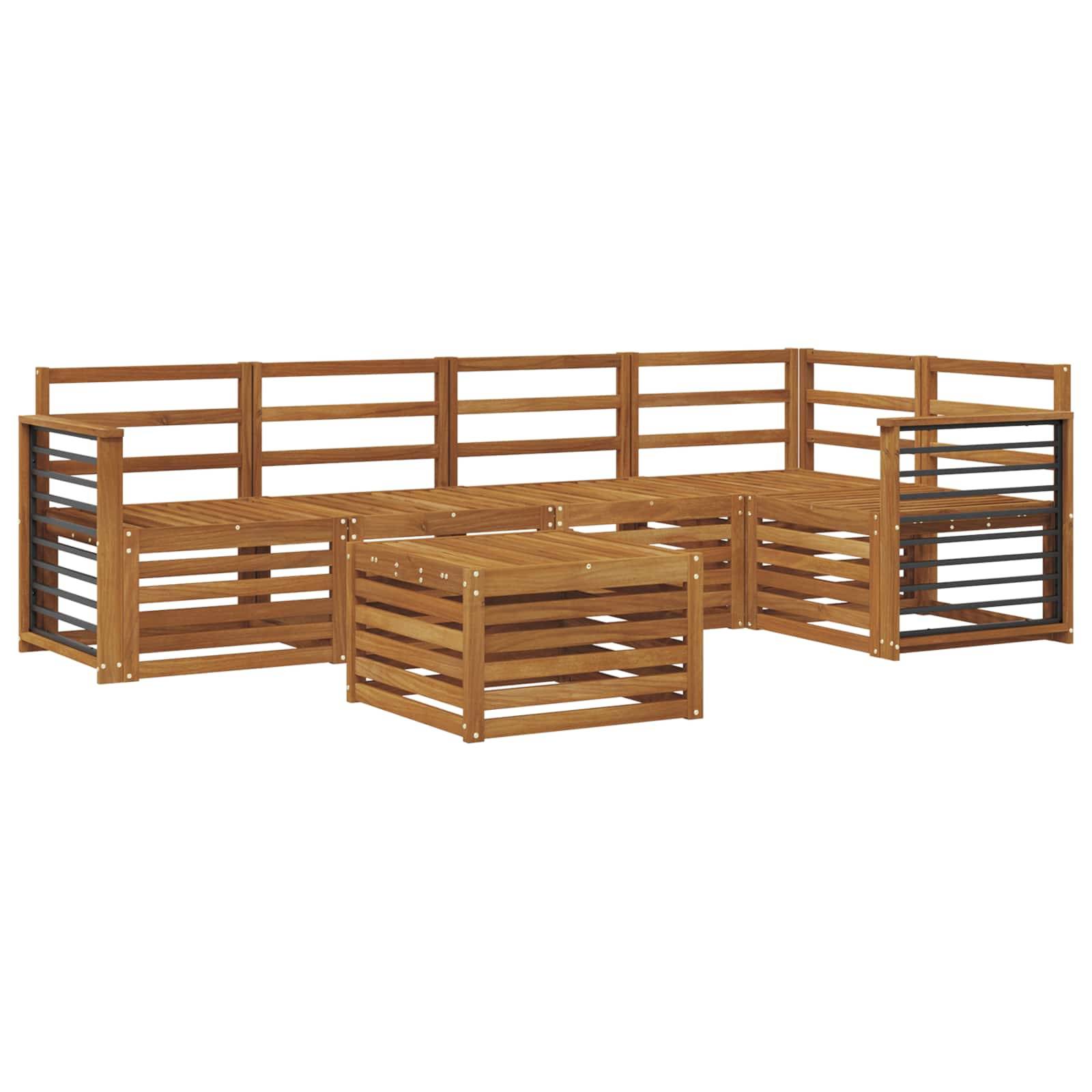 vidaXL Sofagarnituren 6 pcs Natur Massivholz Akazie