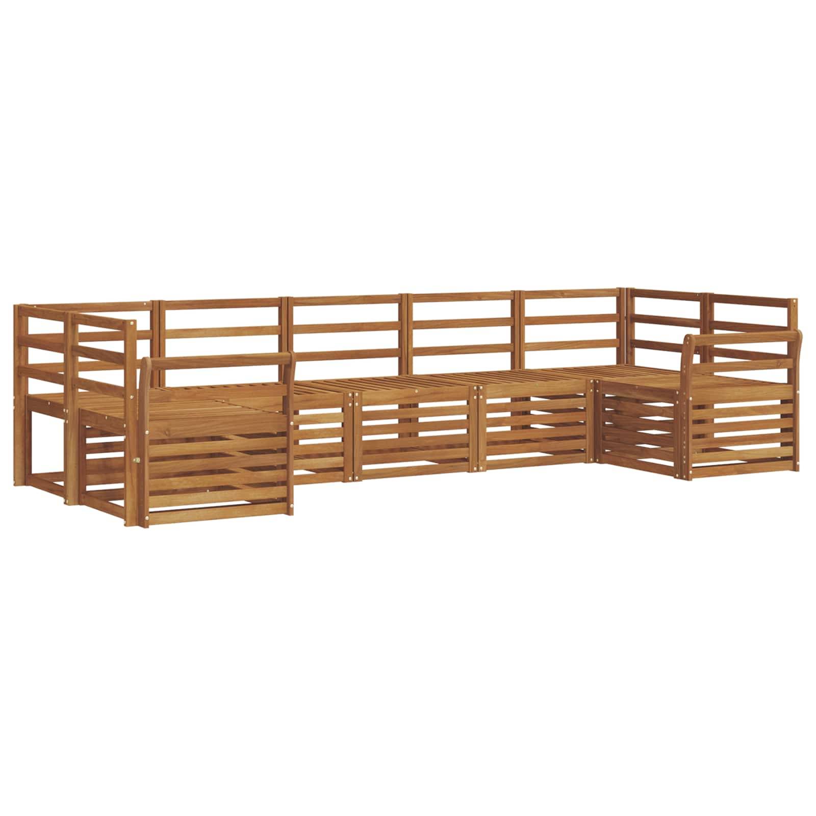 vidaXL Sofagarnituren 7 pcs Natur Massivholz Akazie