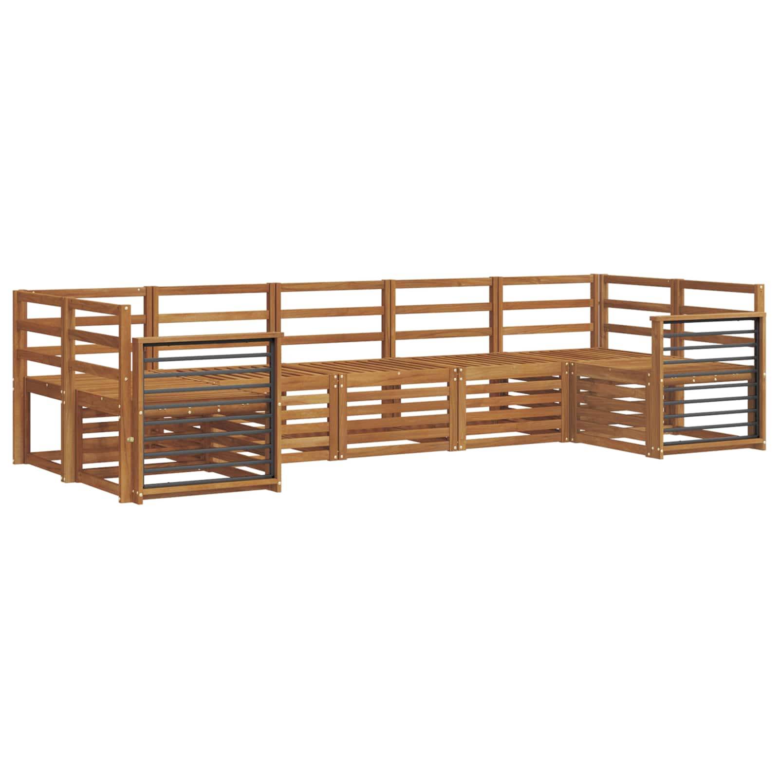 vidaXL Sofagarnituren 7 pcs Natur Massivholz Akazie