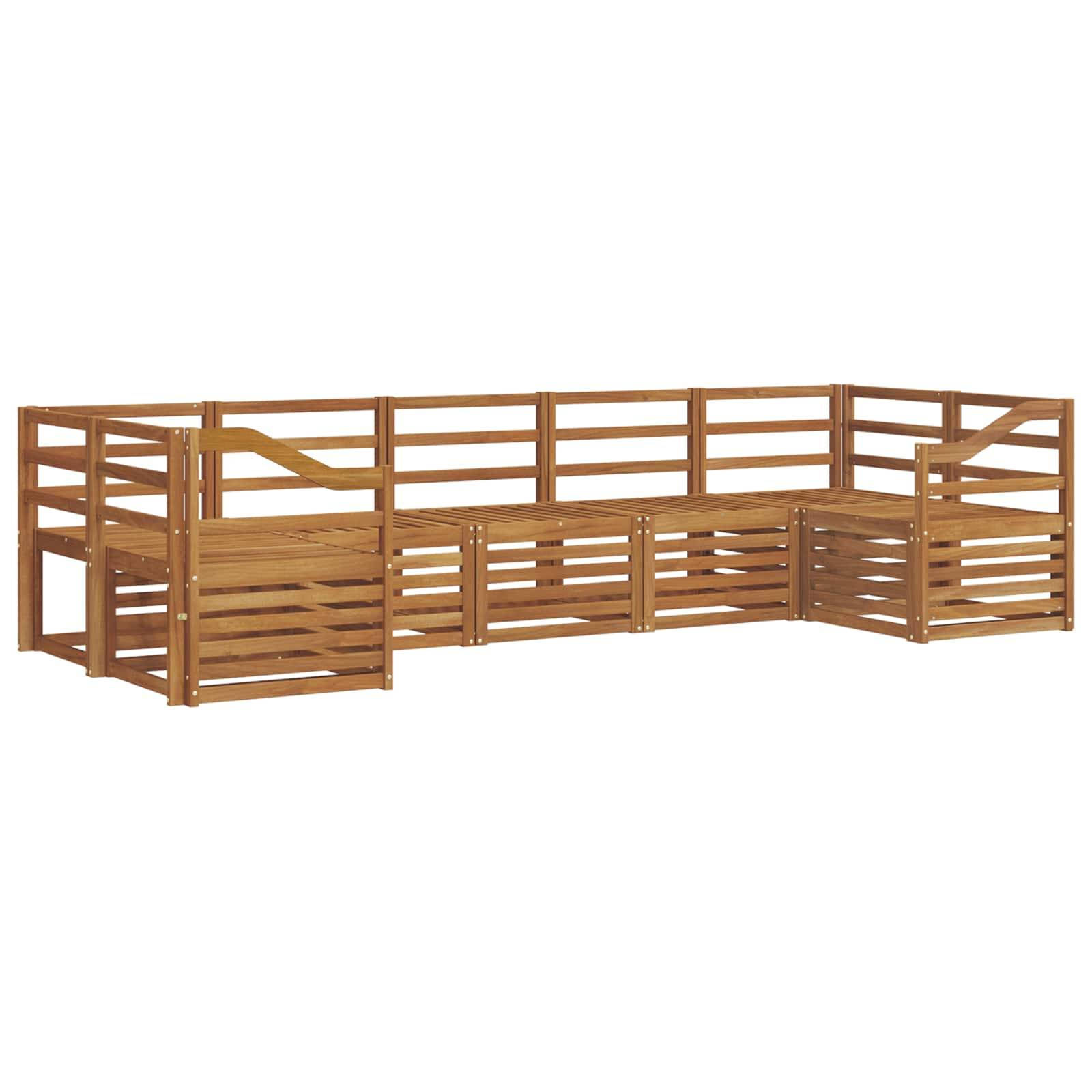 vidaXL Sofagarnituren 7 pcs Natur Massivholz Akazie