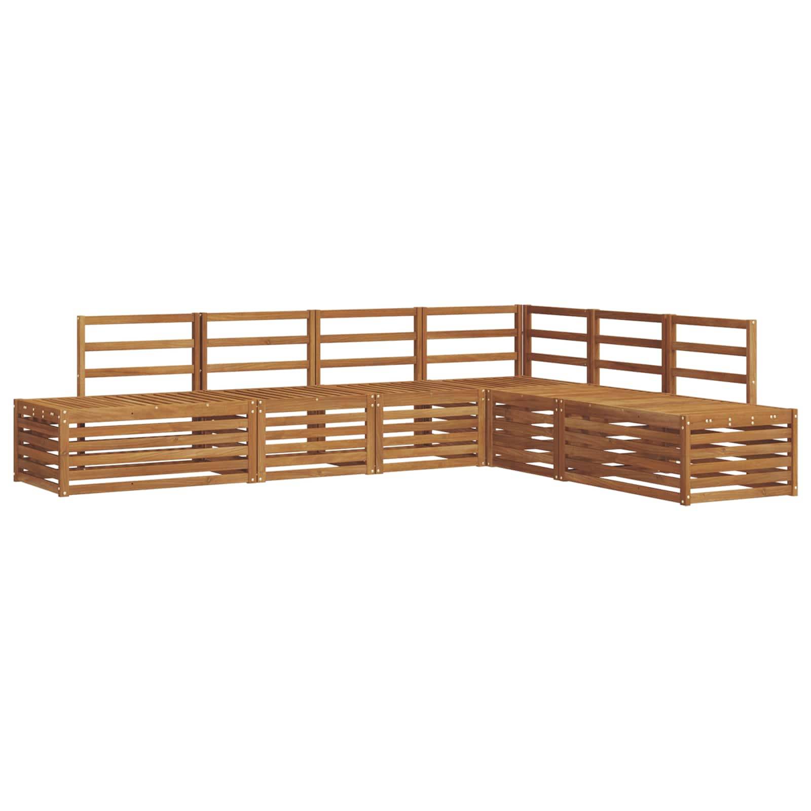 vidaXL Outdoor-Sofagarnitur 6 Stück Natur Massivholz Akazie