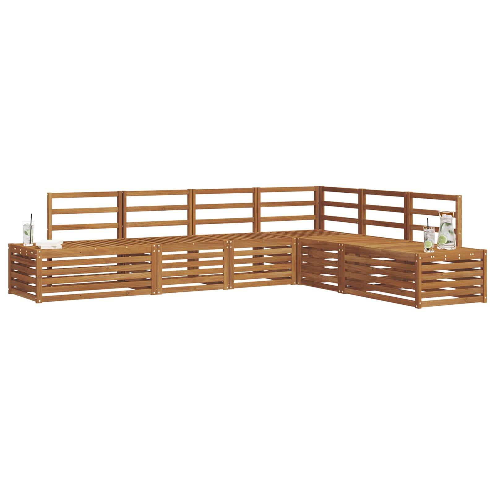vidaXL Outdoor-Sofagarnitur 6 Stück Natur Massivholz Akazie