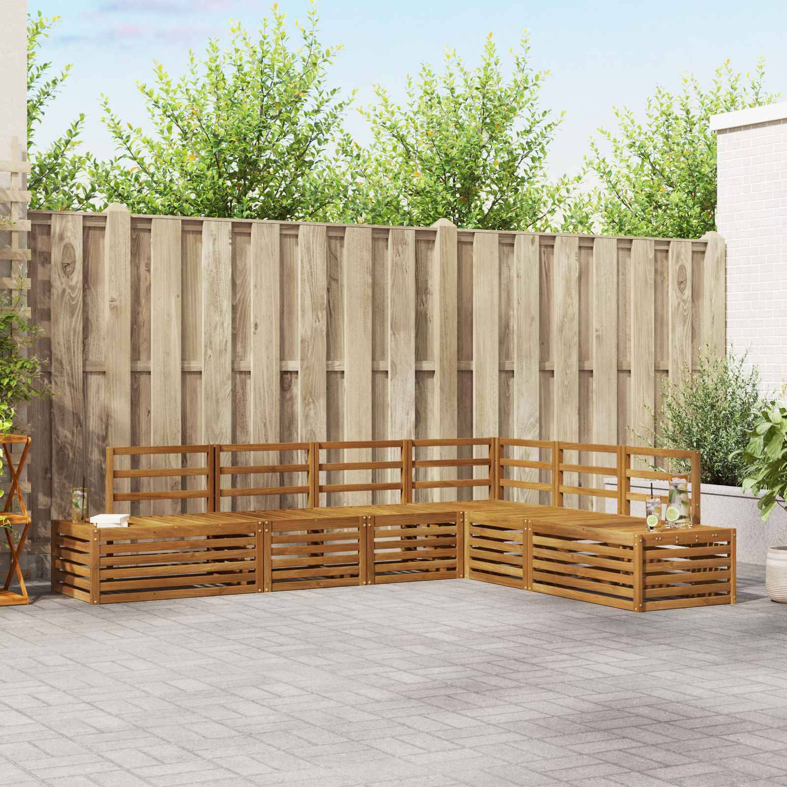 vidaXL Outdoor-Sofagarnitur 6 Stück Natur Massivholz Akazie