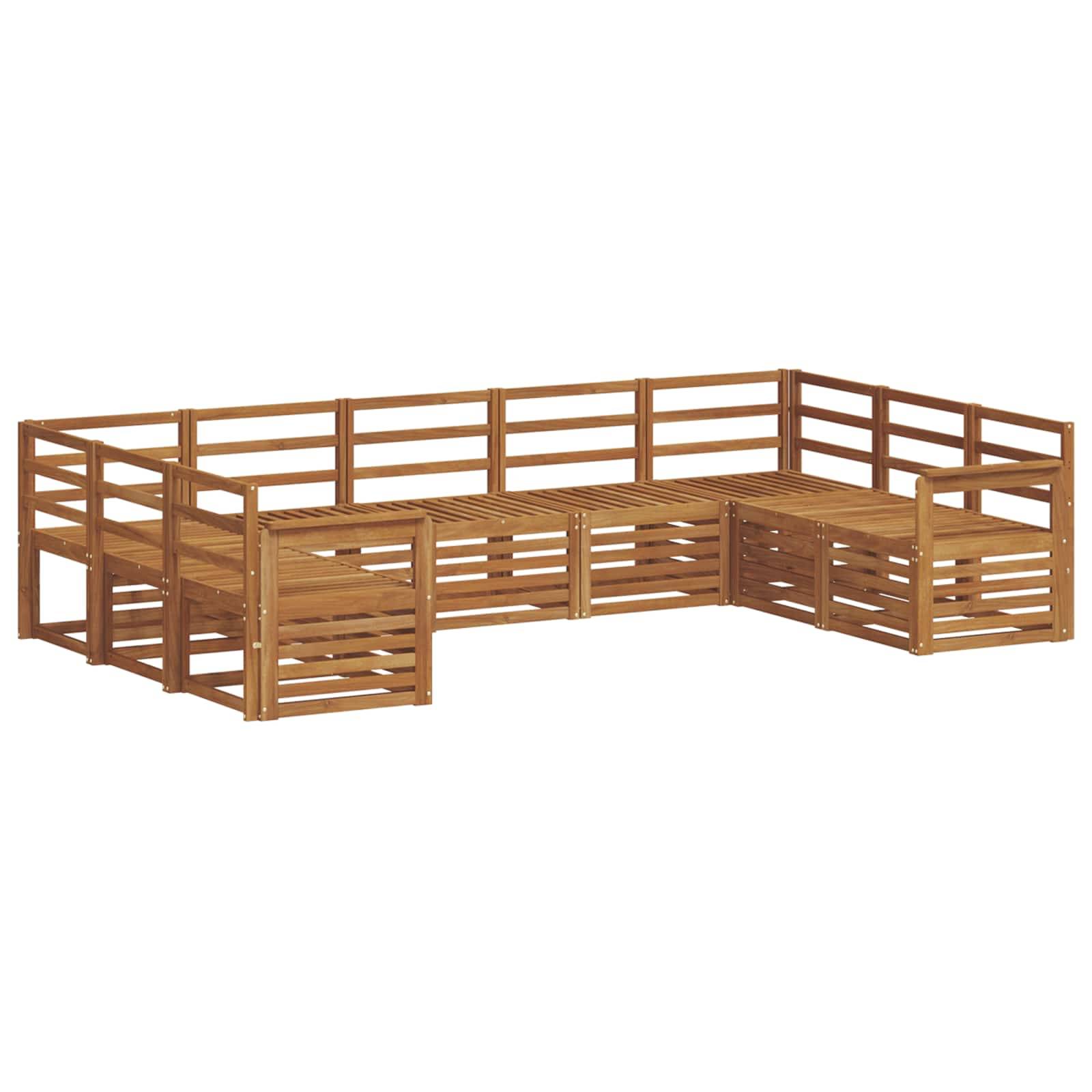 vidaXL Sofagarnituren 9 pcs Natur Massivholz Akazie