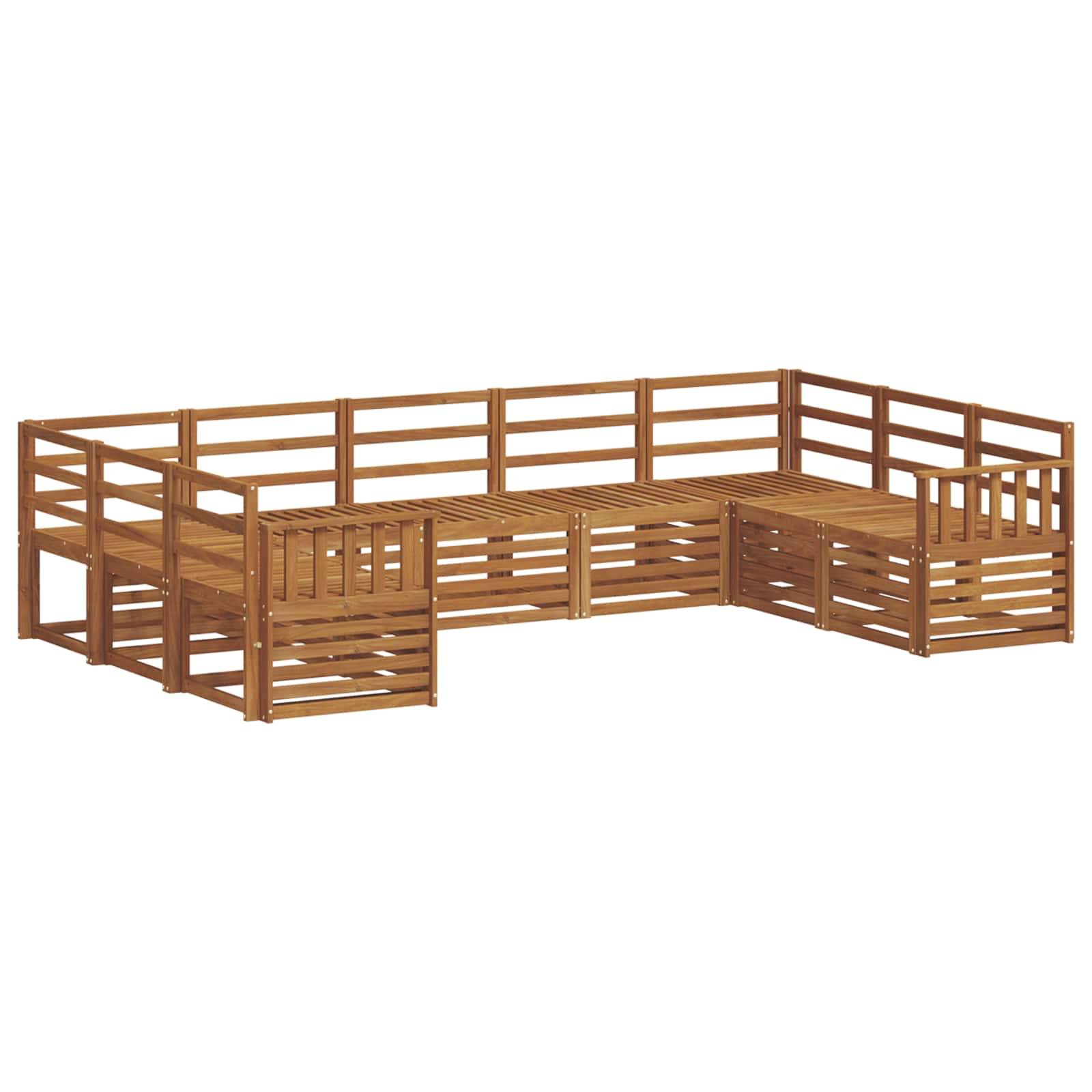 vidaXL Sofagarnituren 9 pcs Natur Massivholz Akazie