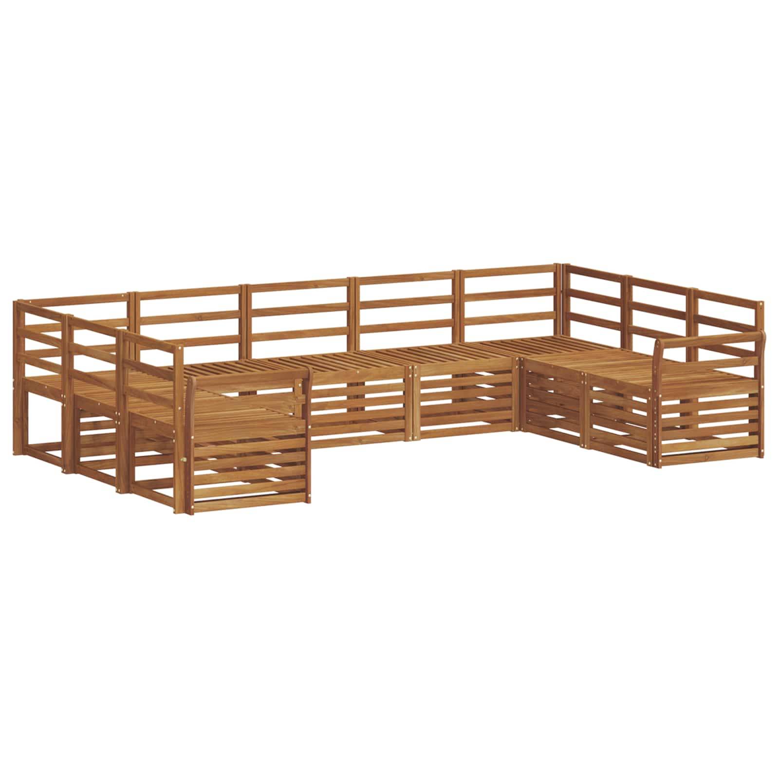 vidaXL Sofagarnituren 9 pcs Natur Massivholz Akazie