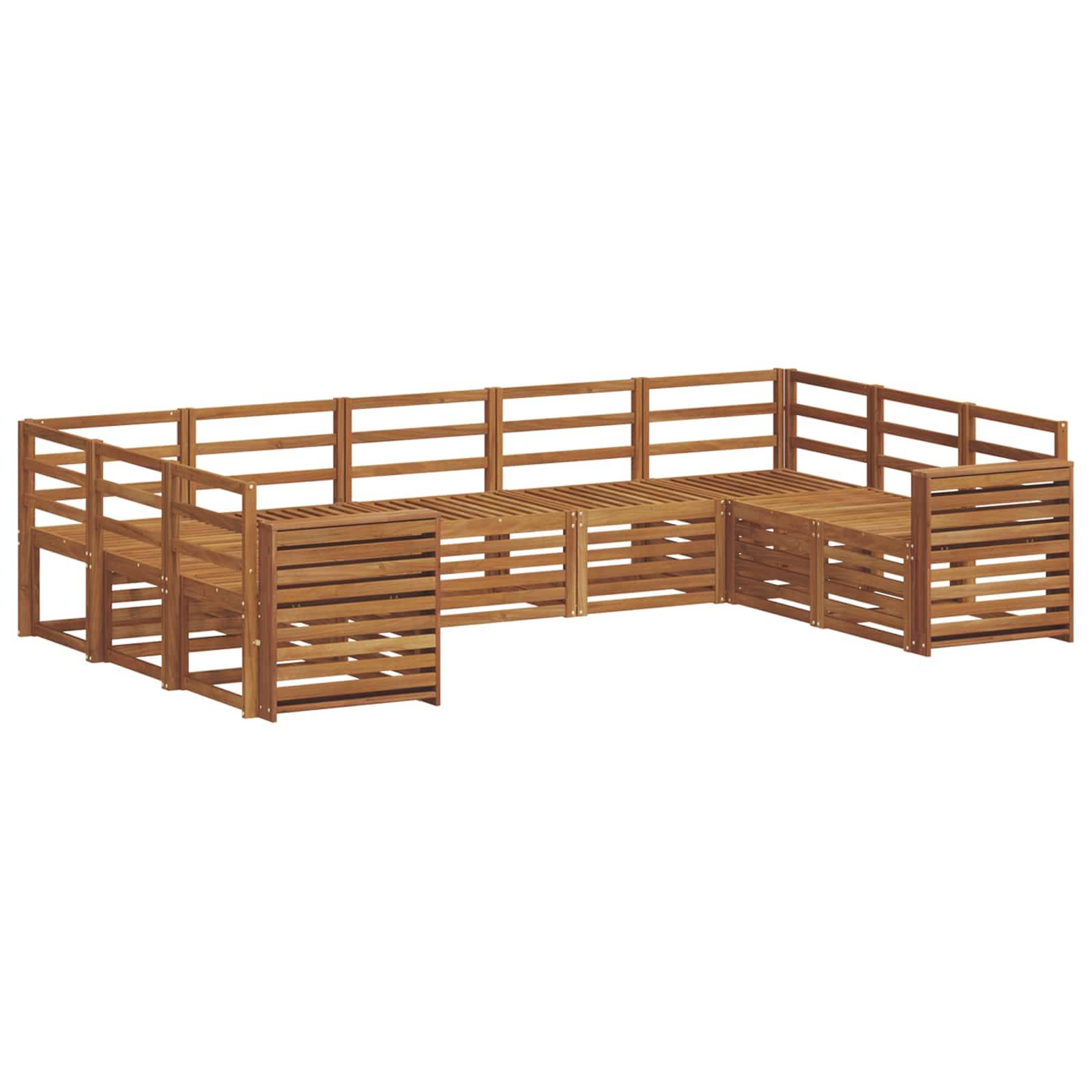 vidaXL Sofagarnituren 9 pcs Natur Massivholz Akazie