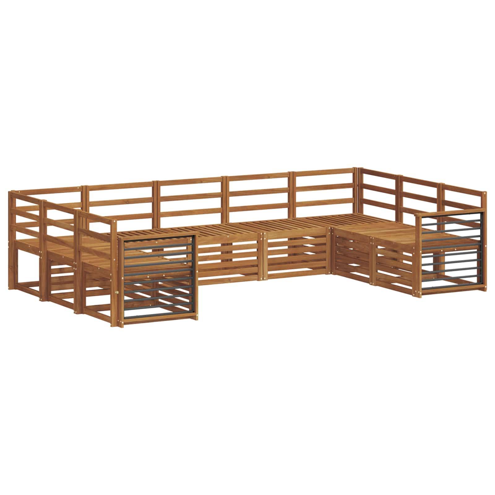 vidaXL Sofagarnituren 9 pcs Natur Massivholz Akazie