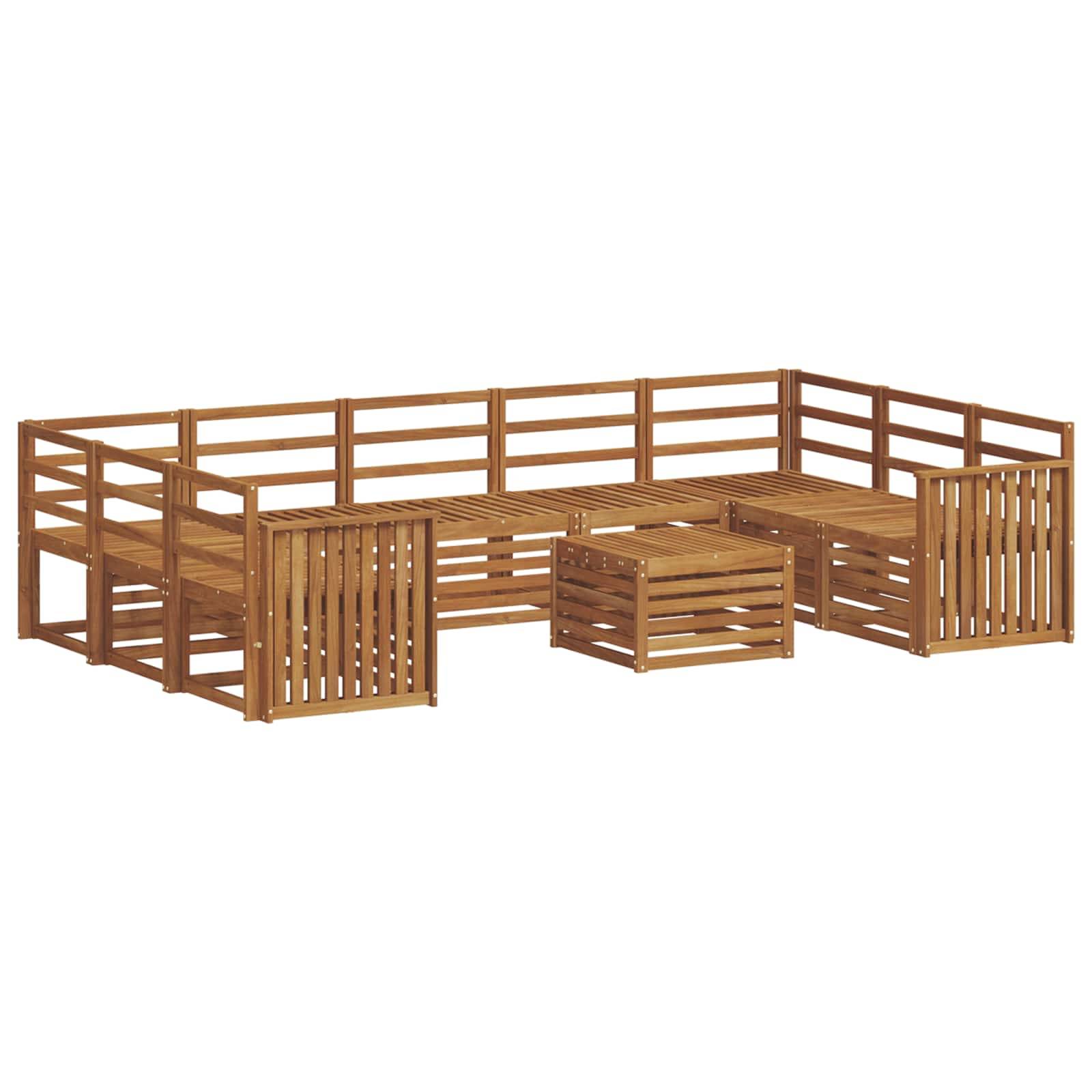 vidaXL Sofagarnituren 10 pcs Natur Massivholz Akazie