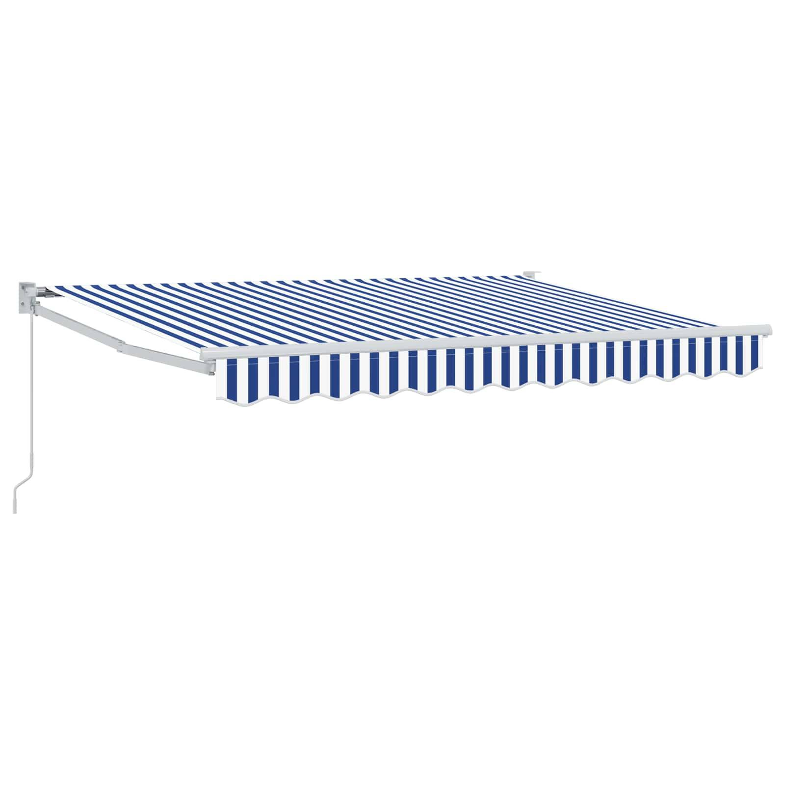 vidaXL Einziehbare Markise Blau und Weiß 3,5 x 2 m