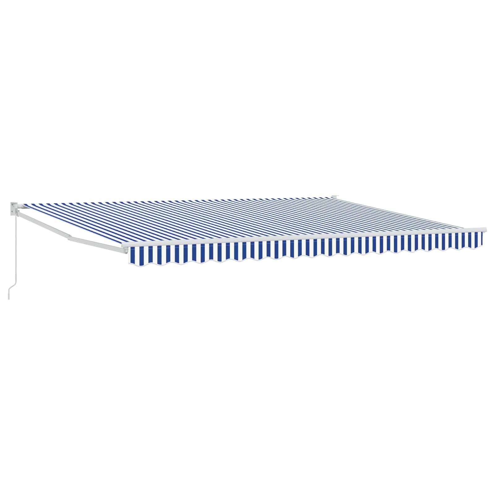 vidaXL Manuell einziehbare Markise Blau und Weiß 4 x 2 m