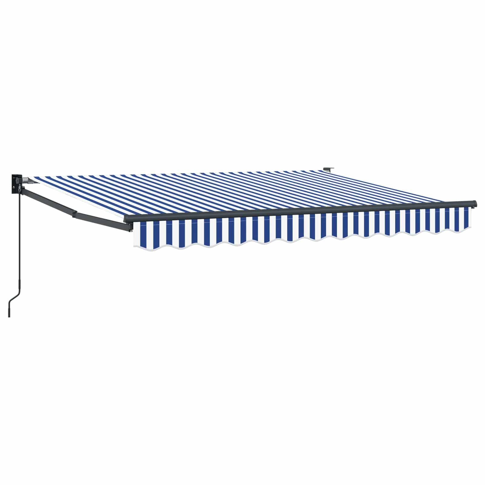 vidaXL Manuell einziehbare Markise Blau und Weiß 3,5 x 2 m