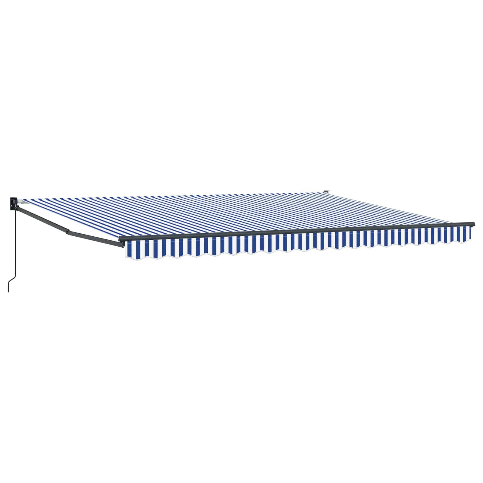 vidaXL Manuell einziehbare Markise Blau und Weiß 4 x 2 m