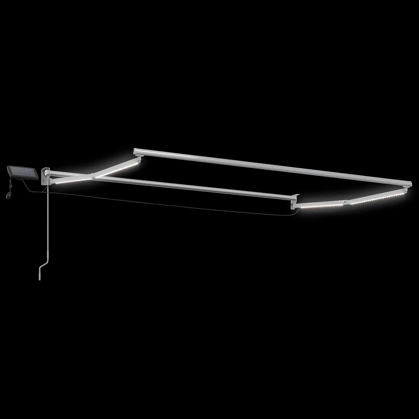 vidaXL Manuelle Gelenkarmmarkise mit LEDs Weiß 2,5 x 2 m