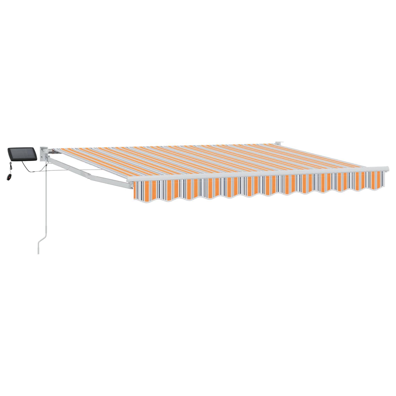 vidaXL Manuelle Gelenkarmmarkise mit LEDs Blau und Orange 3,5 x 2,5 m