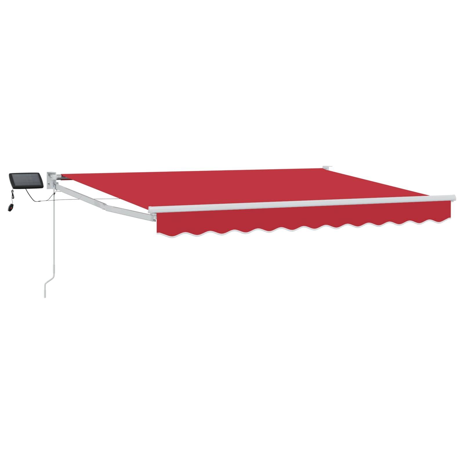 vidaXL Manuelle Gelenkarmmarkise mit LEDs Rot 3 x 2,5 m