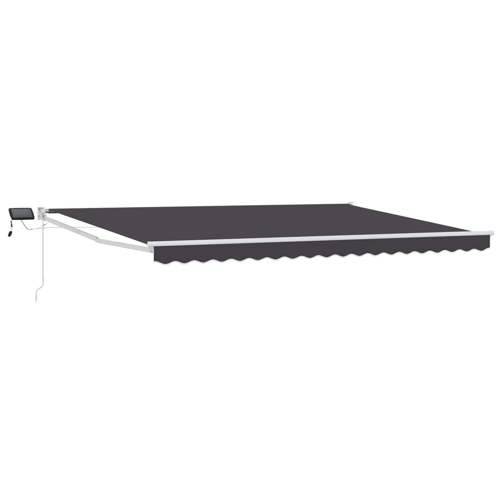 vidaXL Manuelle Gelenkarmmarkise mit LEDs Anthrazit 4 x 2 m
