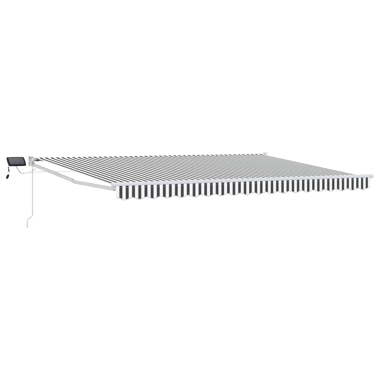 vidaXL Manuelle Gelenkarmmarkise mit LEDs Anthrazit und Weiß 4 x 3 m
