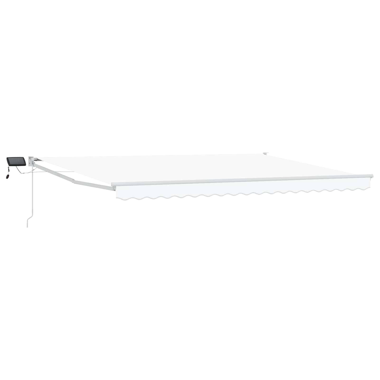 vidaXL Manuelle Gelenkarmmarkise mit LEDs Weiß 4,5 × 3 m