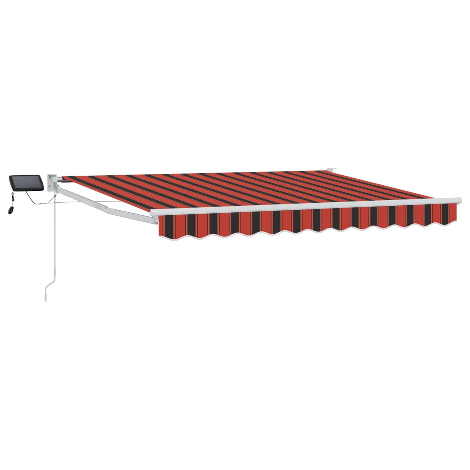 vidaXL Manuelle Gelenkarmmarkise mit LEDs Orange und Braun 3,5 x 2,5 m