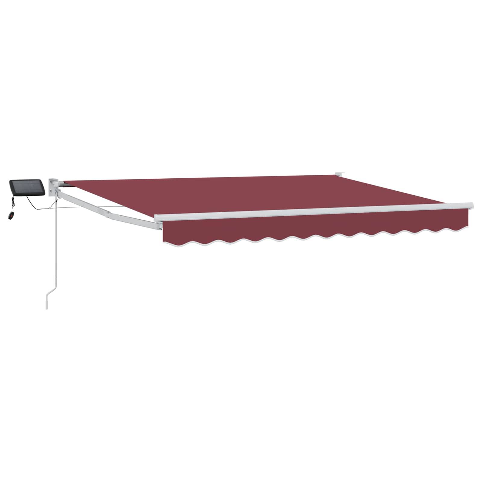 vidaXL Manuelle Gelenkarmmarkise mit LEDs Bordeauxrot 3,5 x 2,5 m
