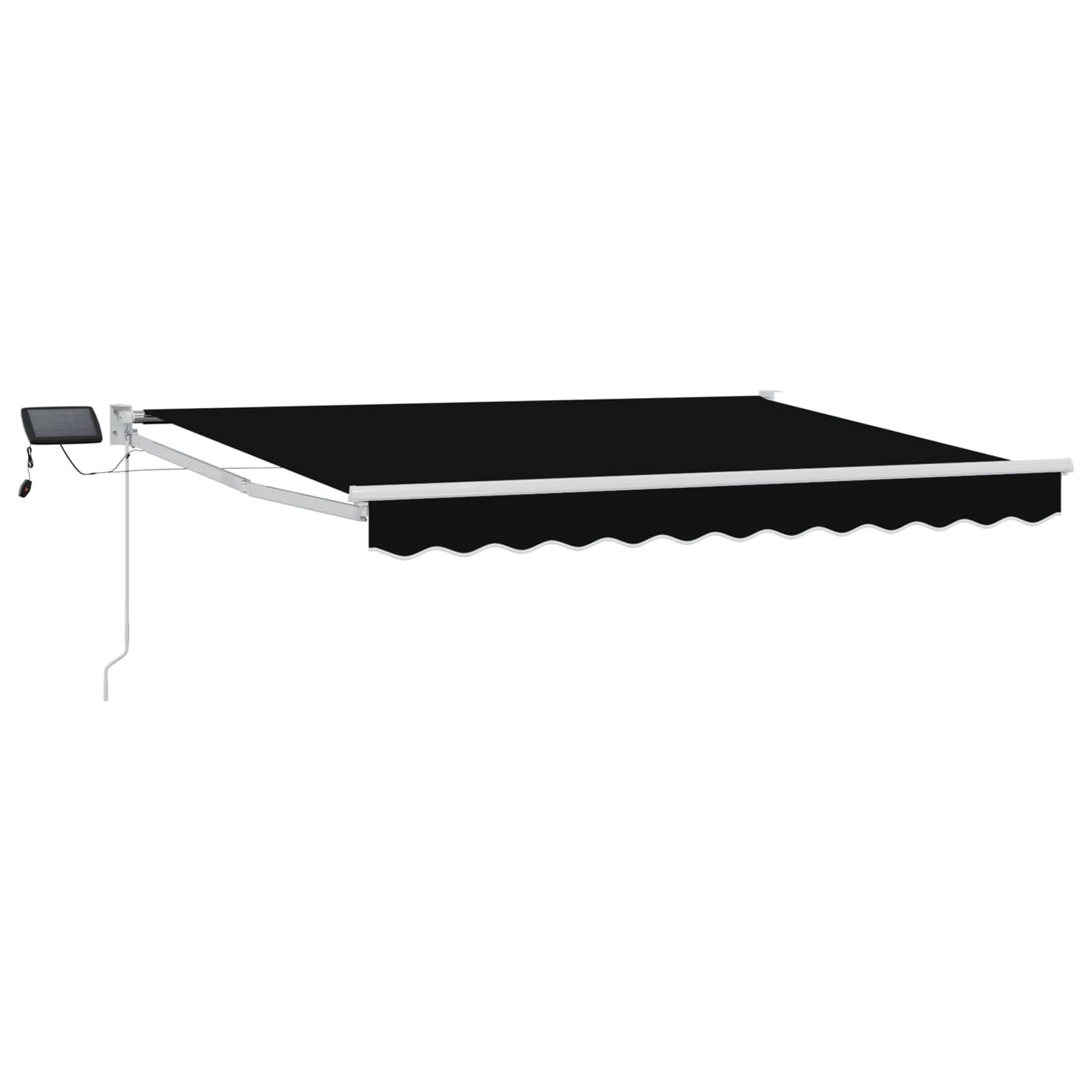 vidaXL Manuelle Gelenkarmmarkise mit LEDs Schwarz 3,5 x 2,5 m