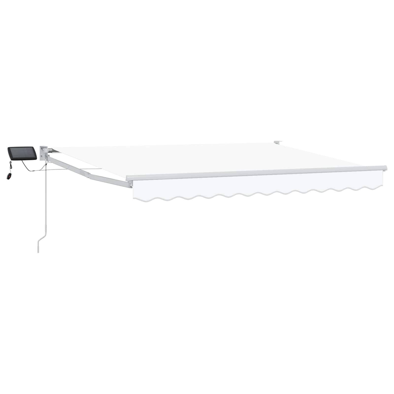vidaXL Manuelle Gelenkarmmarkise mit LEDs Weiß 3 x 2,5 m