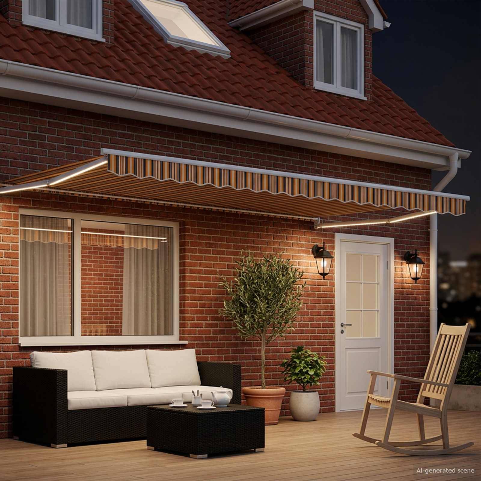 vidaXL Manuelle Gelenkarmmarkise mit LEDs 4,5 × 3 m