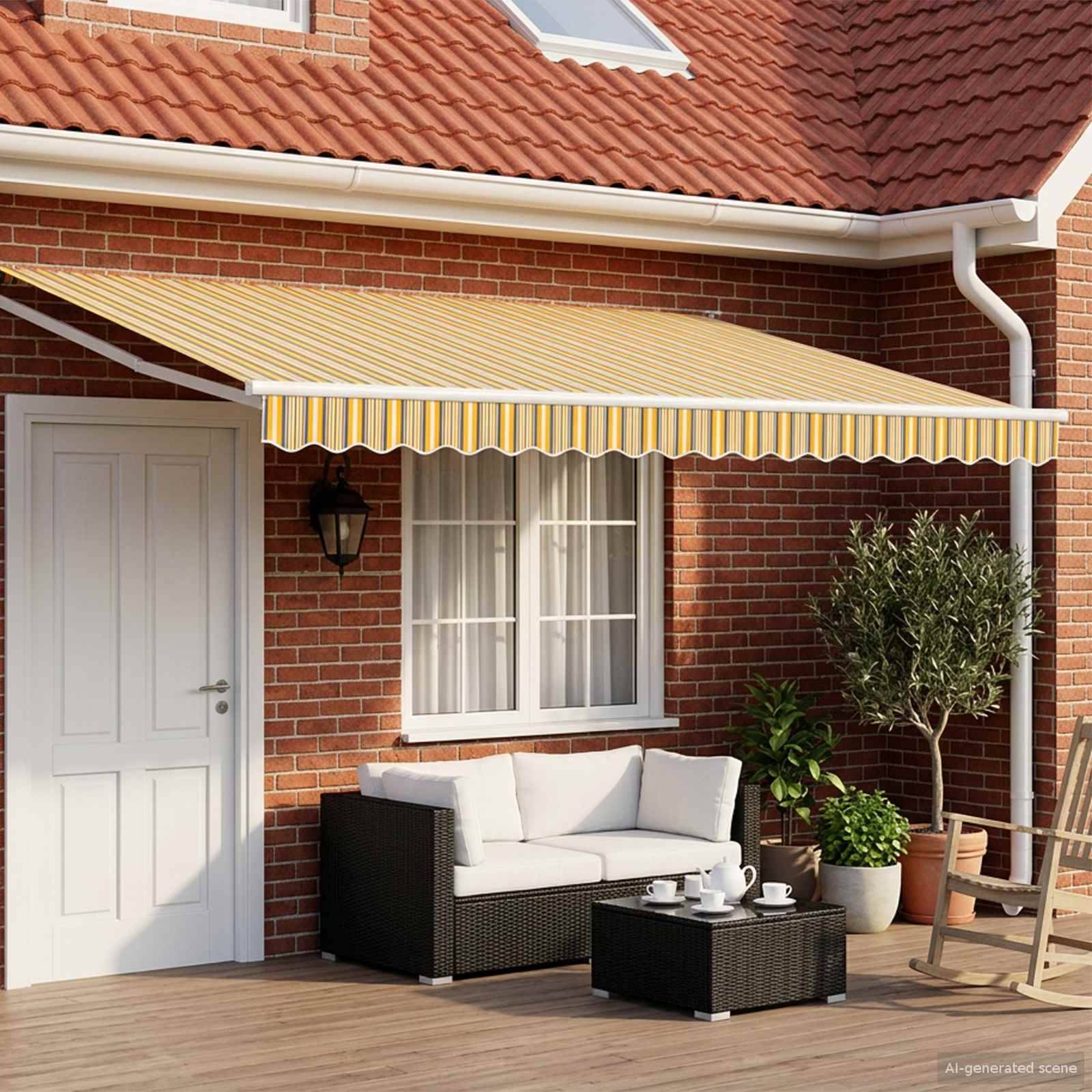 vidaXL Manuelle Gelenkarmmarkise mit LEDs 4,5 × 3 m