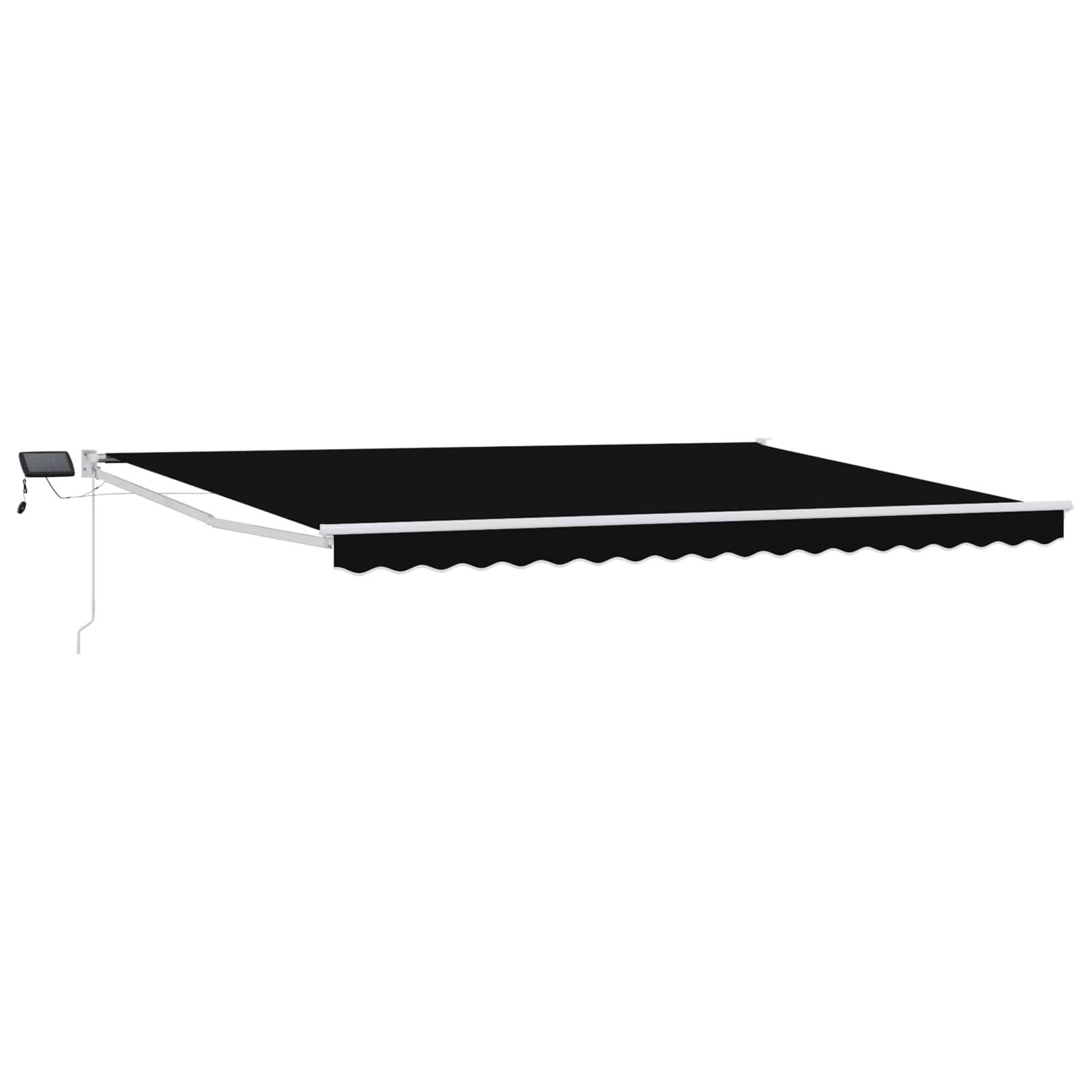 vidaXL Manuelle Gelenkarmmarkise mit LEDs Schwarz 4 x 3 m