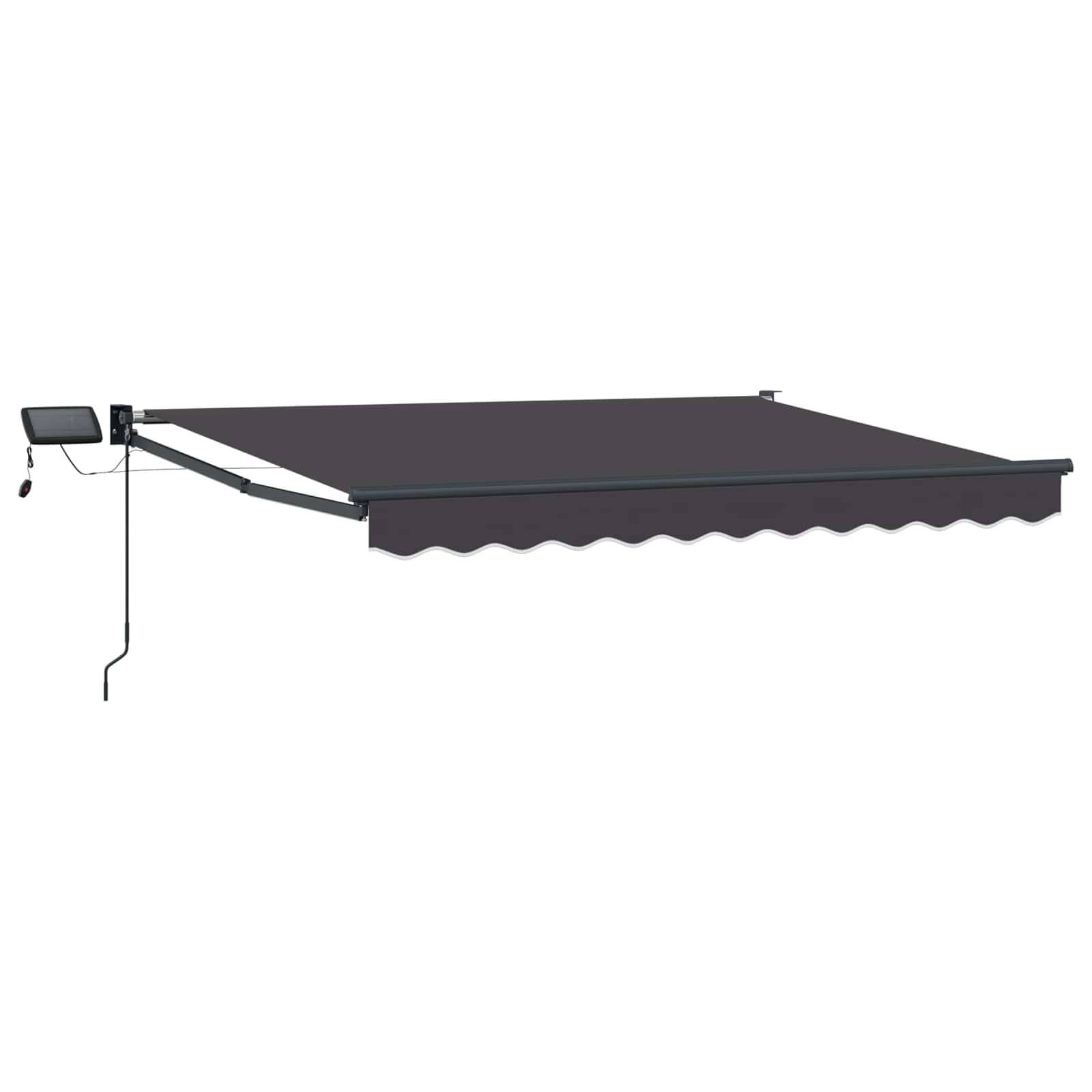 vidaXL Manuelle Gelenkarmmarkise mit LEDs Anthrazit 3,5 x 2 m