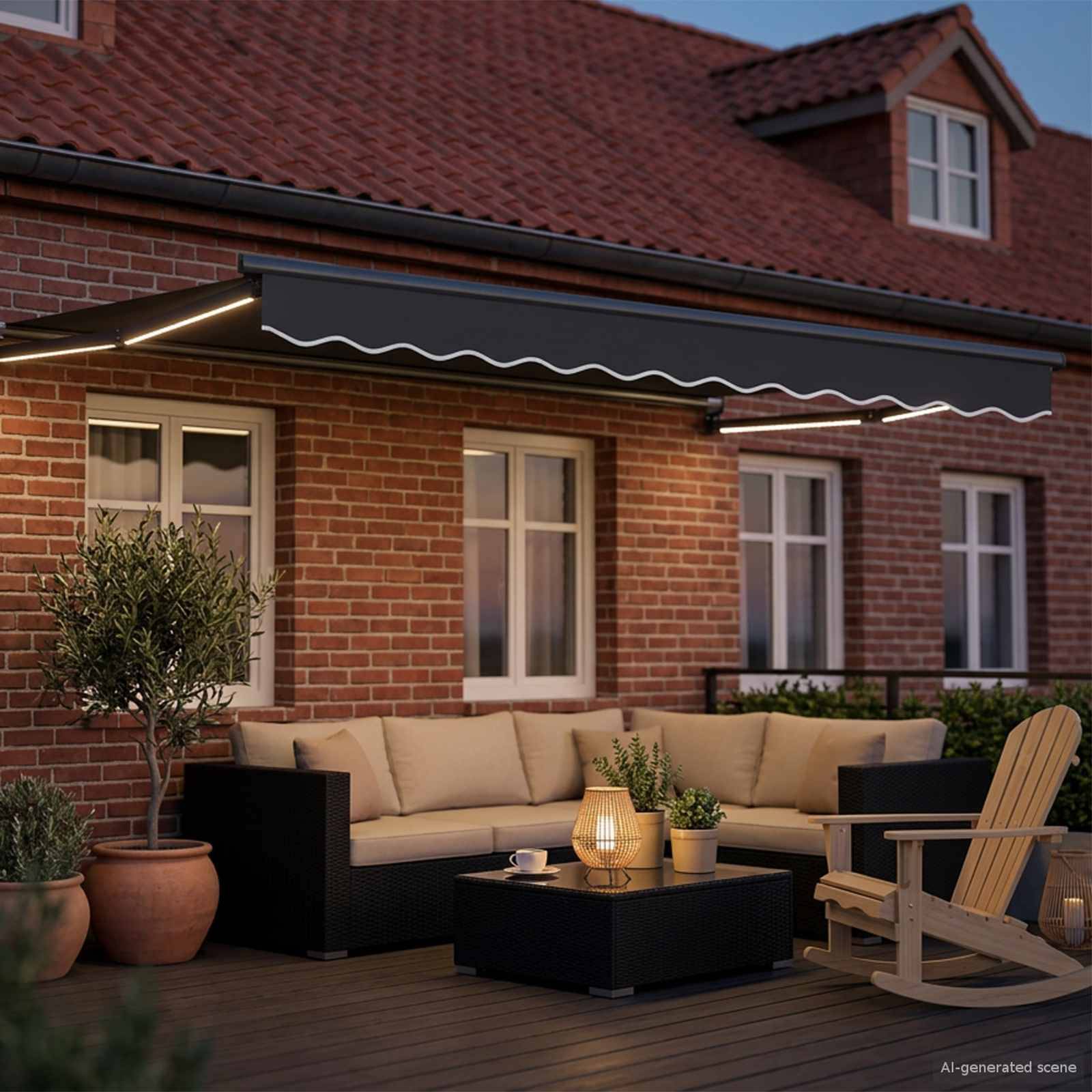 vidaXL Elektrische ausziehbare Markise Anthrazit 3,5 x 2 m