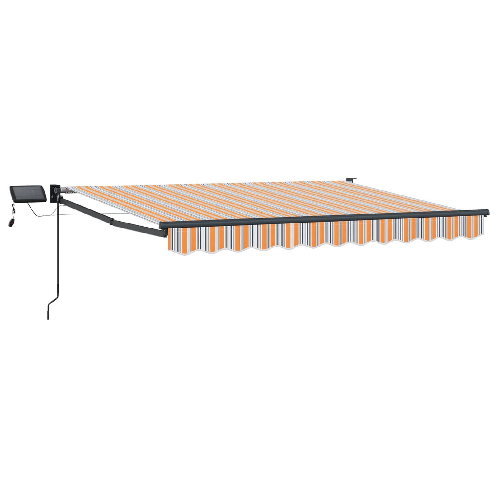 vidaXL Manuelle Gelenkarmmarkise mit LEDs Blau und Orange 3 x 2,5 m