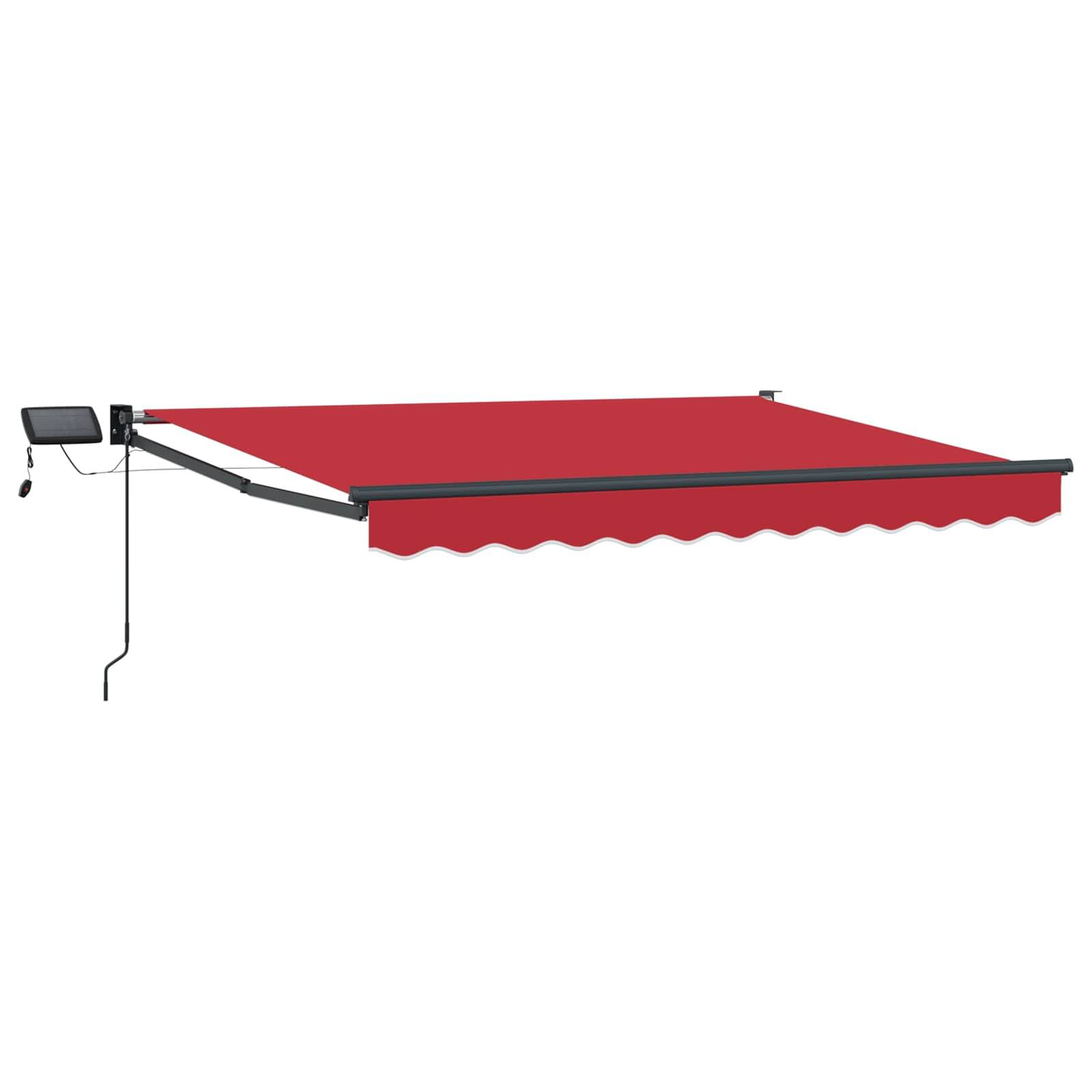 vidaXL Manuelle Gelenkarmmarkise mit LEDs Rot 3,5 x 2,5 m