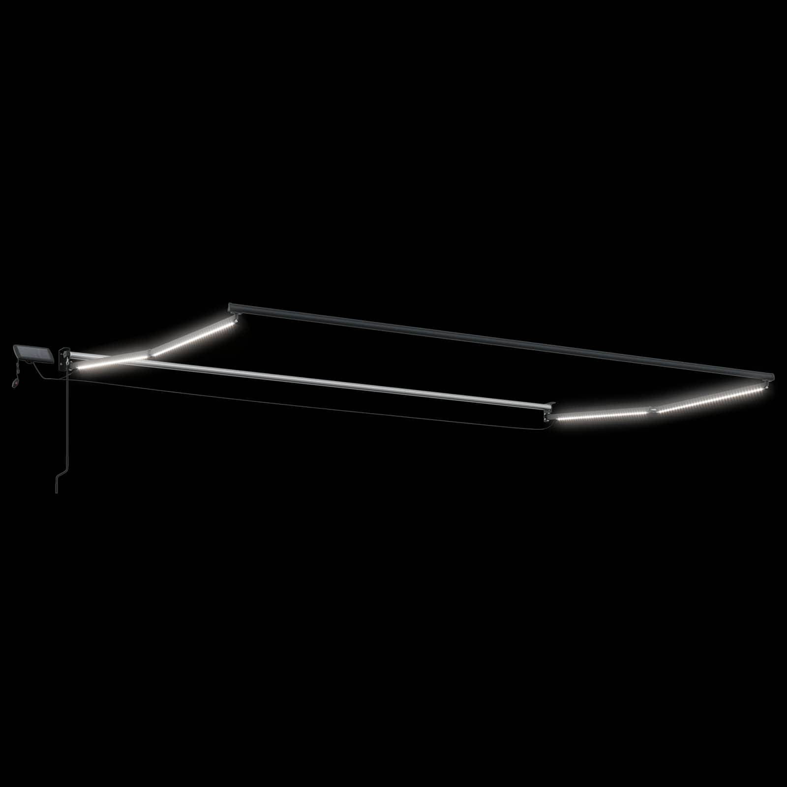 vidaXL Manuelle Gelenkarmmarkise mit LEDs Anthrazit und Weiß 5 x 3 m