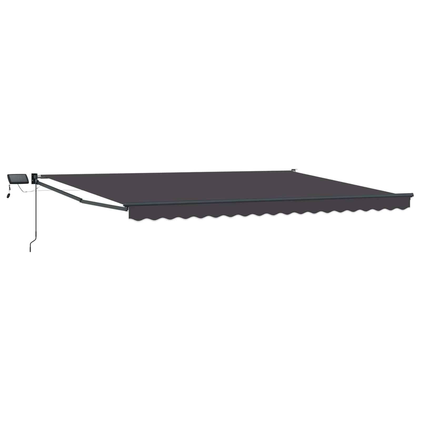 vidaXL Manuelle Gelenkarmmarkise mit LEDs Anthrazit 4,5 × 3 m