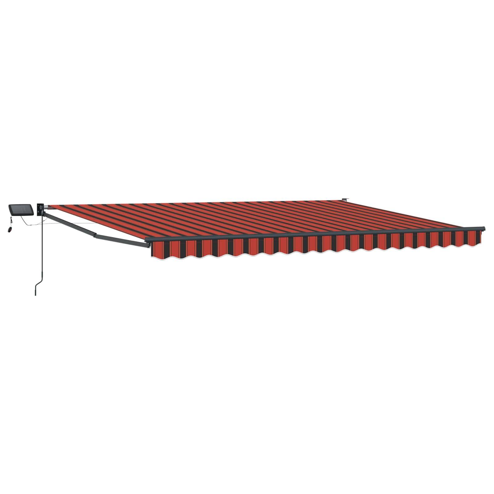 vidaXL Manuelle Gelenkarmmarkise mit LEDs Orange und Braun 4 x 3 m