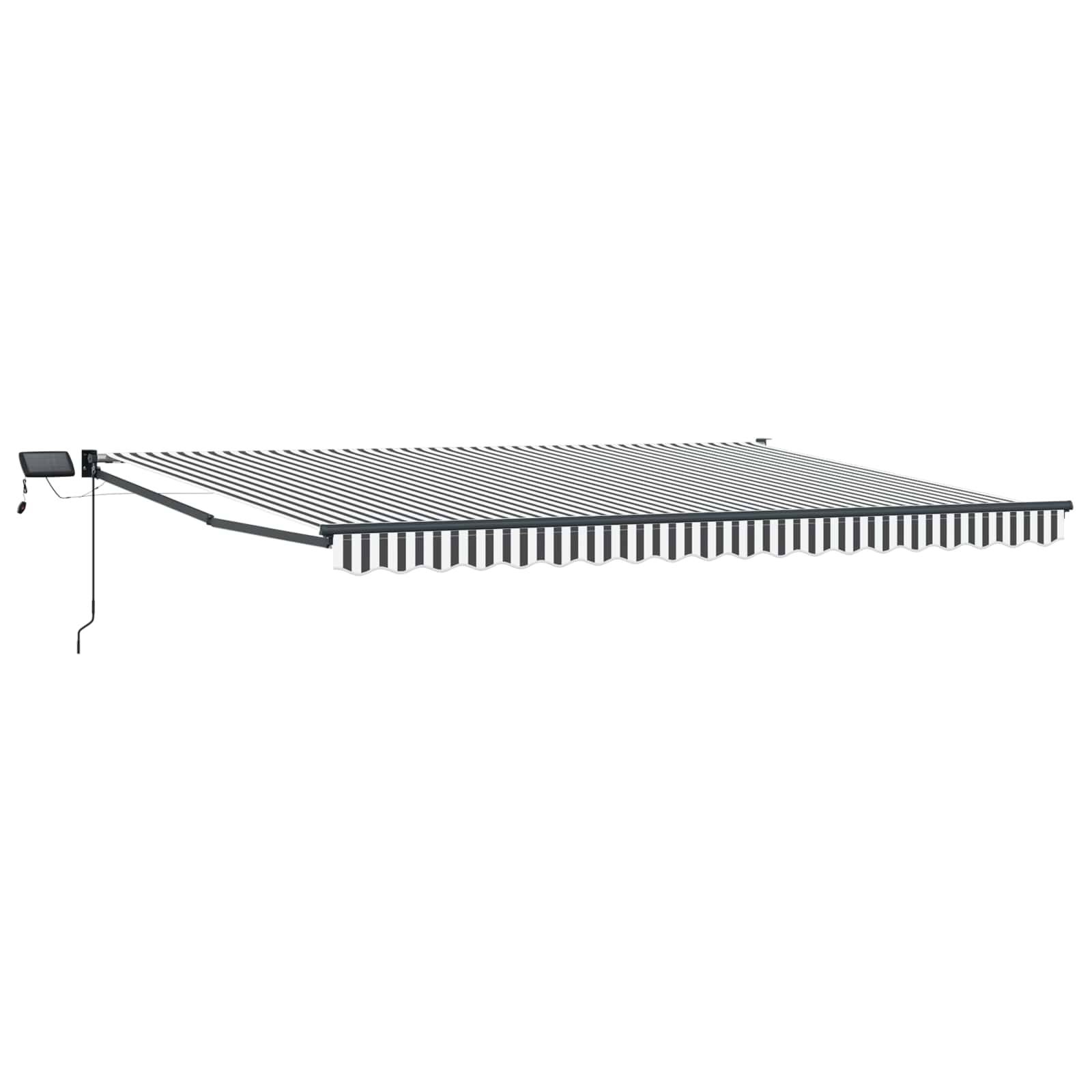 vidaXL Manuelle Gelenkarmmarkise mit LEDs Anthrazit und Weiß 4,5 × 3 m