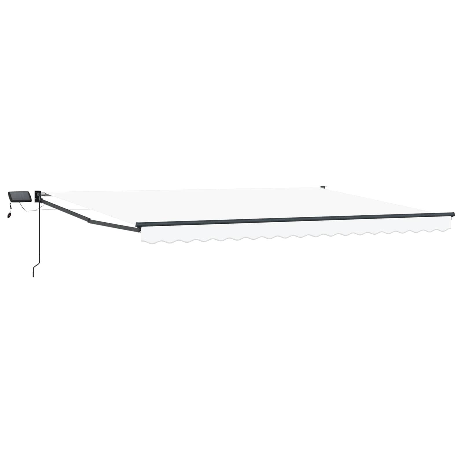 vidaXL Manuelle Gelenkarmmarkise mit LEDs Weiß und Anthrazit 5 x 3 m
