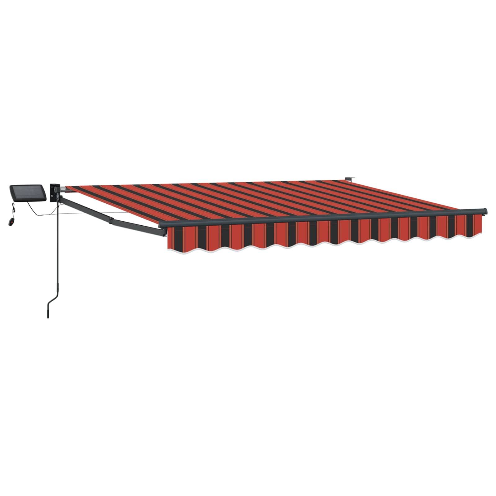 vidaXL Manuelle Gelenkarmmarkise mit LEDs Orange und Schwarz 2,5 x 2 m